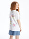 Crew Neck Printed Short Sleeve Girl T-shirt